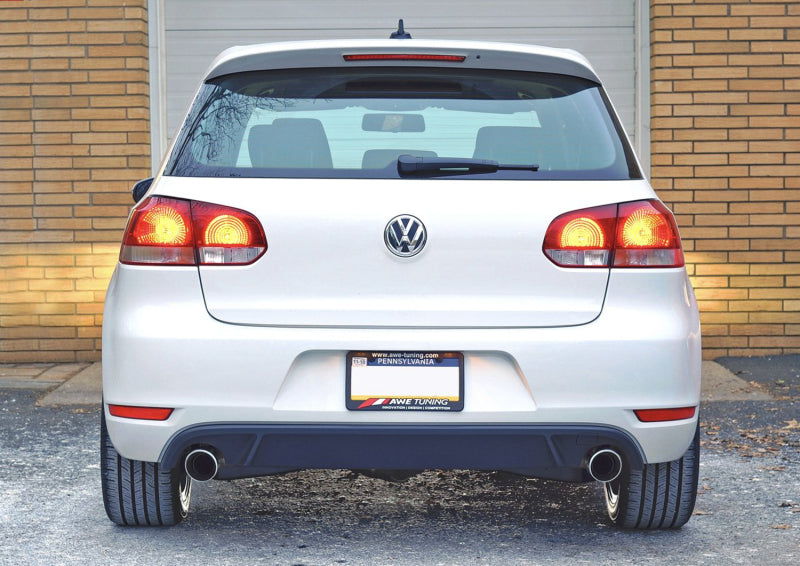 AWE Tuning Golf TDI (GTI Style) Performance Exhaust - Diamond Black Slash Cut Tips