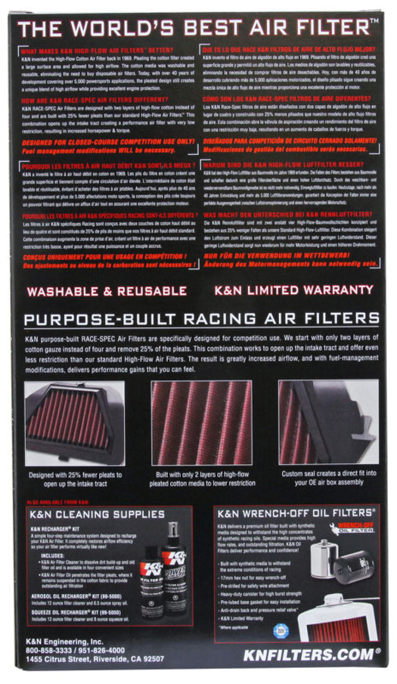 K&N 07-08 Kawasaki ZX6R Ninja Air Filter RACE SPECIFIC
