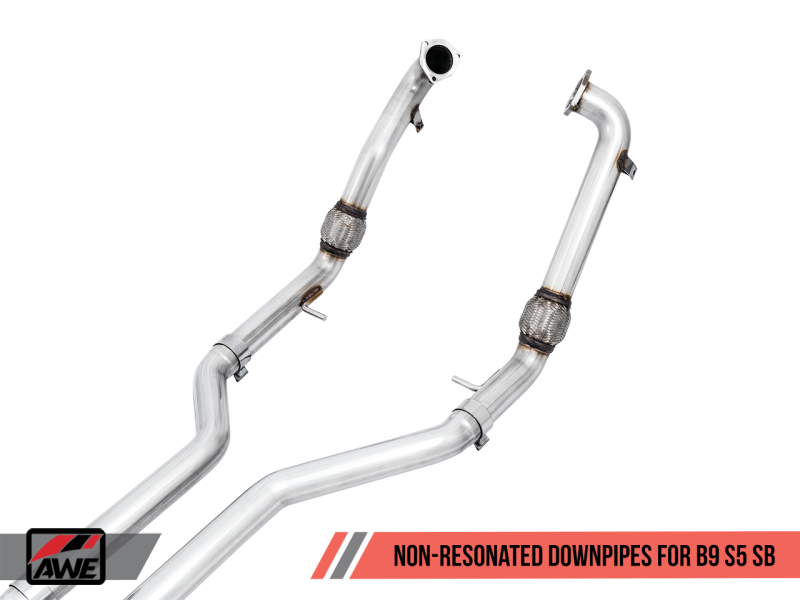 AWE Tuning Audi B9 S5 Sportback Track Edition Exhaust - Non-Resonated (Silver 90mm Tips)