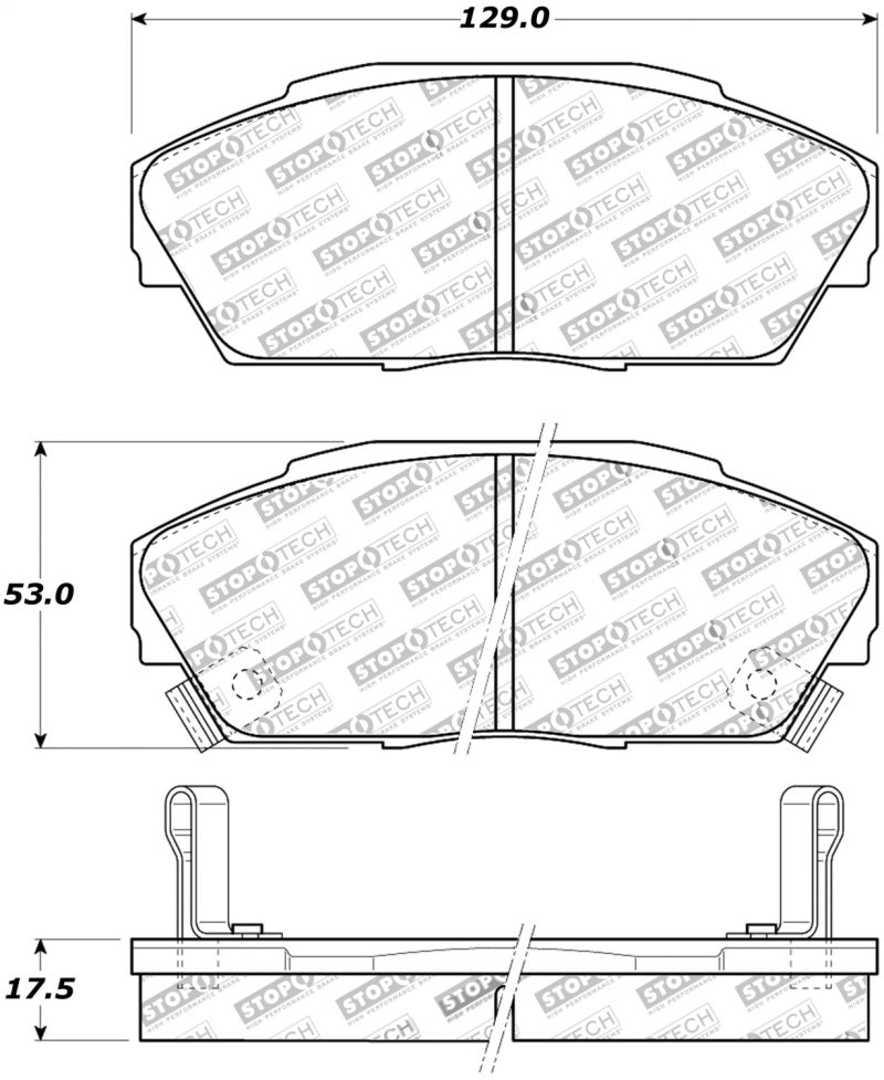StopTech Street Touring 90-93 Acura Integra / 90-93 Honda Civic Front Brake Pads