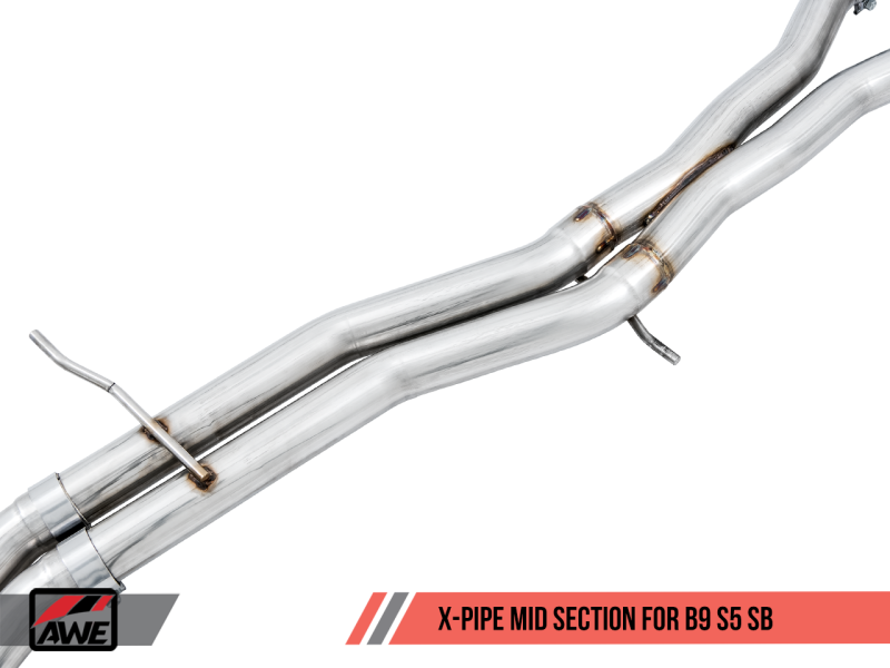 AWE Tuning Audi B9 S5 Sportback Track Edition Exhaust - Non-Resonated (Silver 90mm Tips)