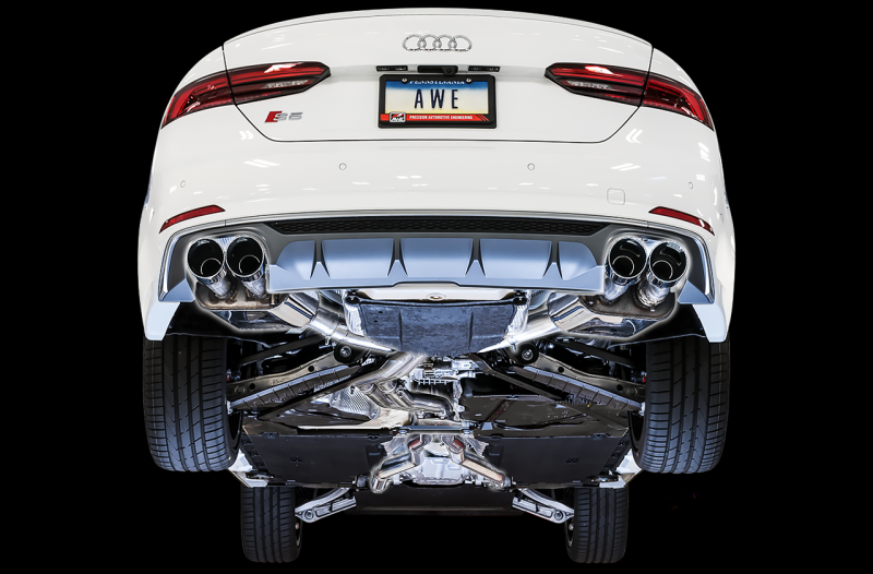 AWE Tuning Audi B9 S5 Coupe SwitchPath Exhaust w/ Chrome Silver Tips (90mm)