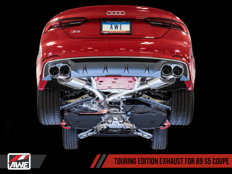 AWE Tuning Audi B9 S5 3.0T Touring Edition Exhaust - Chrome Silver Tips (90mm)