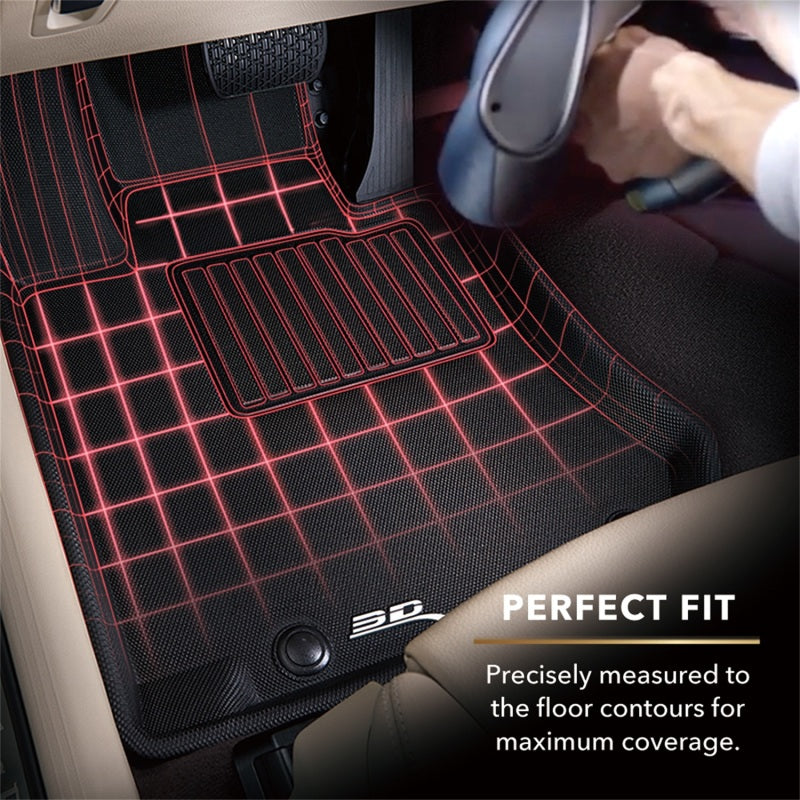 3D Maxpider 2022 Honda Civic Kagu Second Row Floormat - Black (W Rear USB Port)