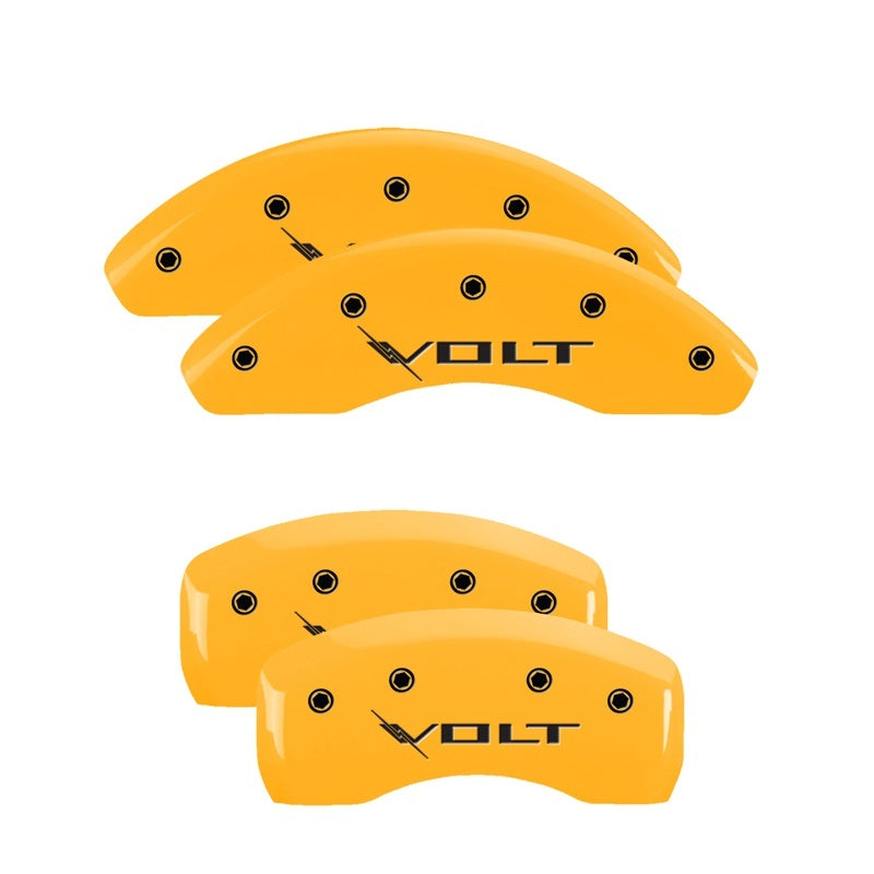 MGP 4 Caliper Covers Engraved Front & Rear MGP Yellow Finish Black Char 2011 Audi A4 Quattro