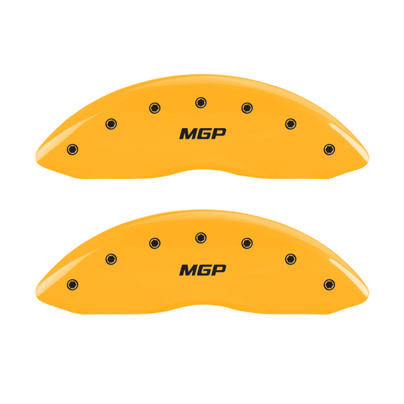 MGP 4 Caliper Covers Engraved Front & Rear MGP Yellow Finish Black Char 2011 Audi A4 Quattro