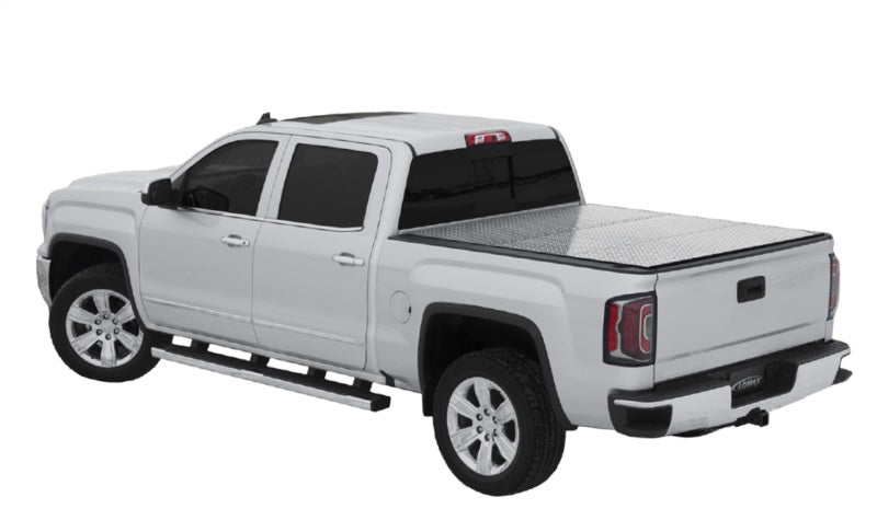 Access LOMAX Folding Hard Cover 19+ Chevy/GMC Full Size 1500 5ft 8in (w/CarbonPro) Diamond Plate