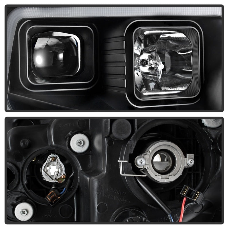 xTune 14-17 Toyota Tundra DRL LED Light Bar Projector Headlights - Black (PRO-JH-TTU14-LB-BK)