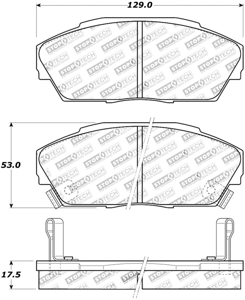StopTech Street Touring 90-93 Acura Integra / 90-93 Honda Civic Front Brake Pads