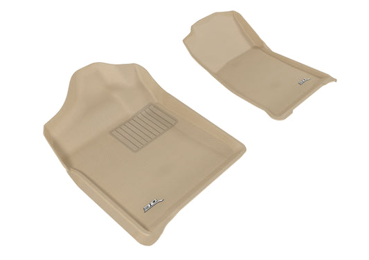 3D MAXpider 2007-2013 Chevrolet/GMC Silverado/Sierra Regular Cab Kagu 1st Row Floormat - Tan