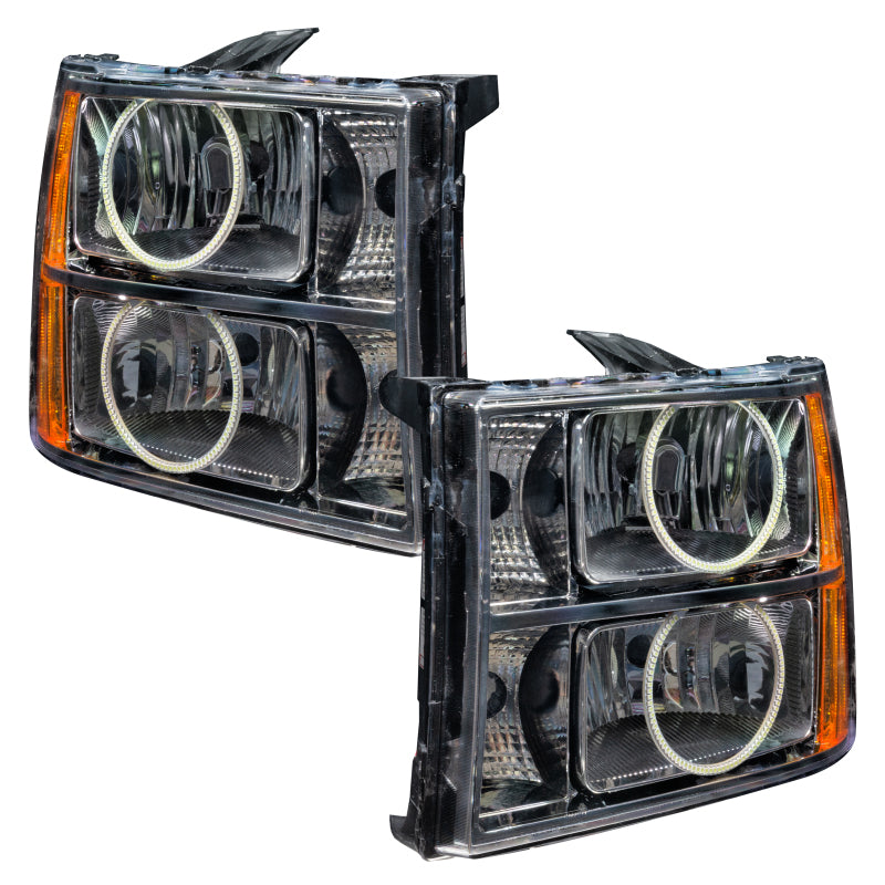 Oracle Lighting 07-13 GMC Sierra Pre-Assembled LED Halo Headlights - (Round Ring Design) -Blue
