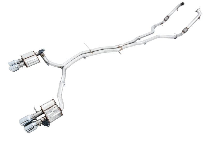 AWE Tuning Audi B9 S5 Coupe SwitchPath Exhaust w/ Chrome Silver Tips (90mm)