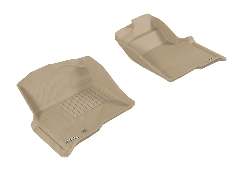 3D MAXpider 2009-2010 Ford F-150 Regular/Supercab/Supercrew Kagu 1st Row Floormat - Tan