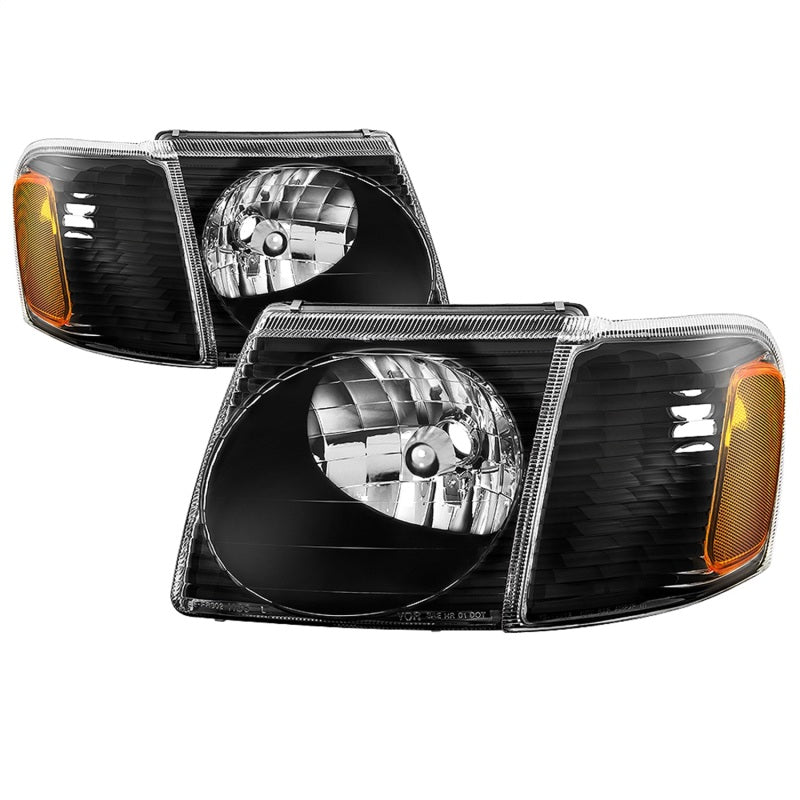 xTune 01-03 Ford Explorer Sport 4pc OEM Style Headlights w/Corner - Black (HD-JH-FEXP01-ST-BK)