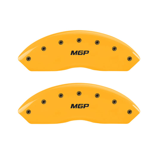 MGP 4 Caliper Covers Engraved Front & Rear MGP Yellow Finish Black Char 2011 Audi A6 Quattro