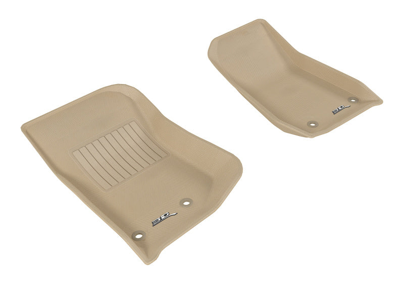 3D MAXpider 2014-2018 Jeep Wrangler JK 2-Door/Unlimited Kagu 1st Row Floormat - Tan