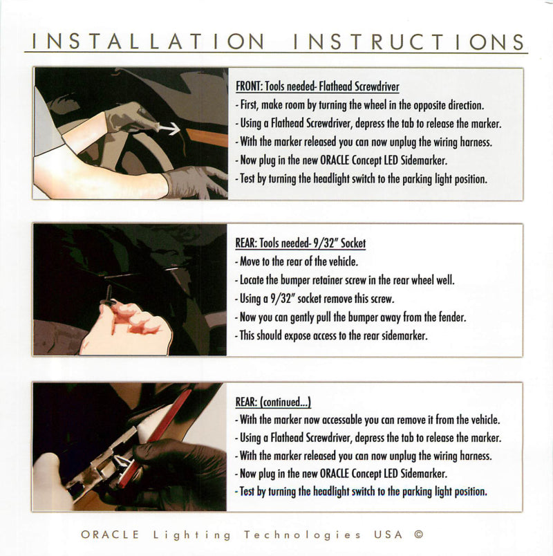 Oracle 10-15 Chevy Camaro Concept Sidemarker Set - Clear - Carbon Flash Metallic (GAR565)