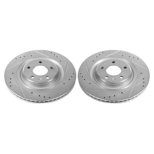 Power Stop 17-19 Audi A4 Rear Evolution Drilled & Slotted Rotors - Pair