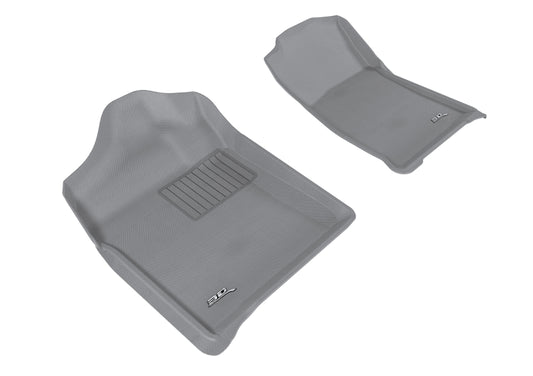 3D MAXpider 2007-2013 Chevrolet/GMC Silverado/Sierra Regular Cab Kagu 1st Row Floormat - Gray